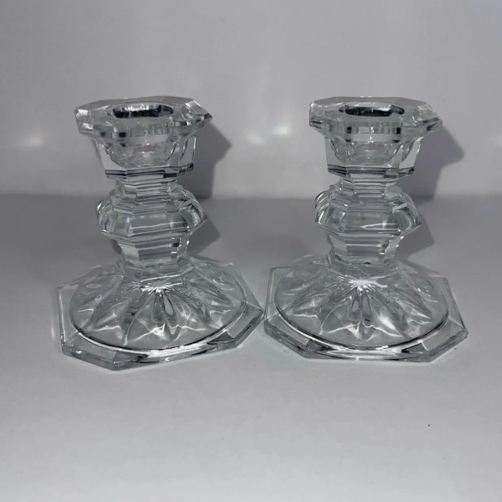 Two Glass Candle Holders Gorgeous Simple